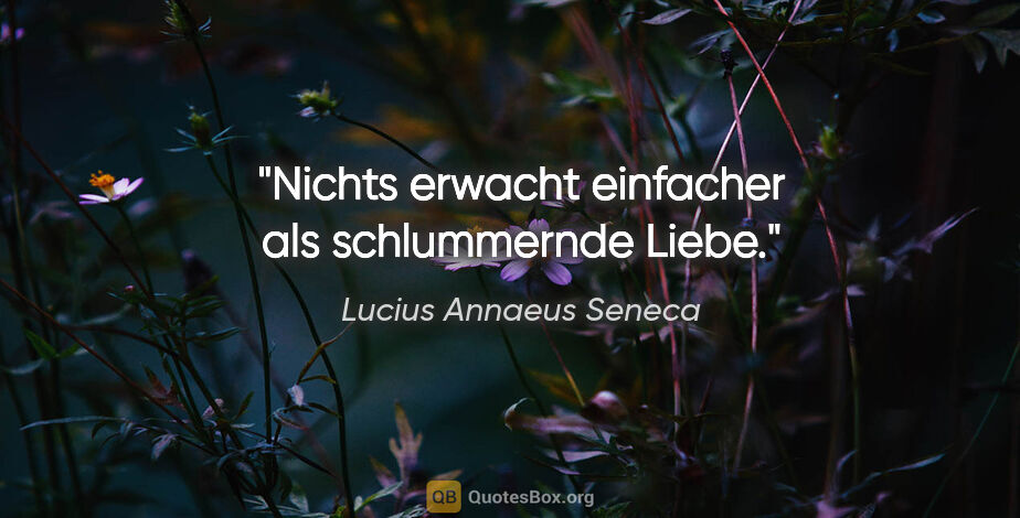 Lucius Annaeus Seneca Zitat: "Nichts erwacht einfacher als schlummernde Liebe."