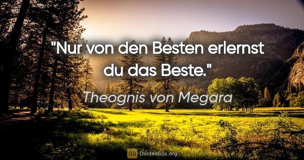 Theognis von Megara Zitat: "Nur von den Besten erlernst du das Beste."