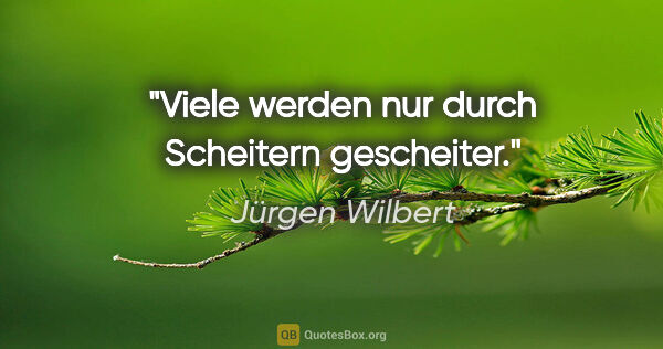Jürgen Wilbert Zitat: "Viele werden nur durch Scheitern gescheiter."