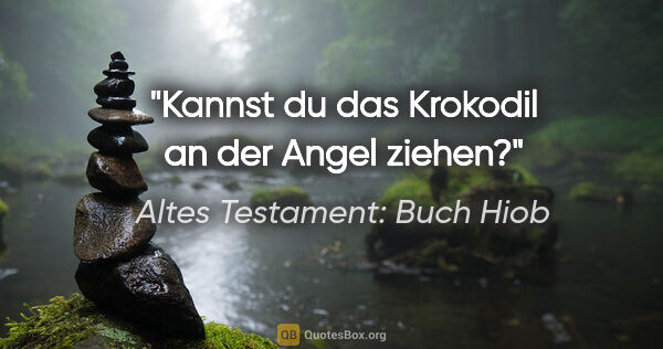 Altes Testament: Buch Hiob Zitat: "Kannst du das Krokodil an der Angel ziehen?"