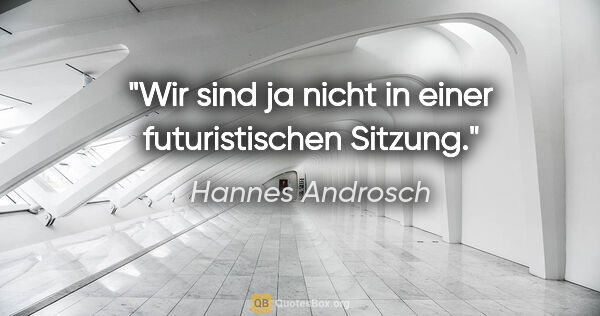 Hannes Androsch Zitat: "Wir sind ja nicht in einer futuristischen Sitzung."